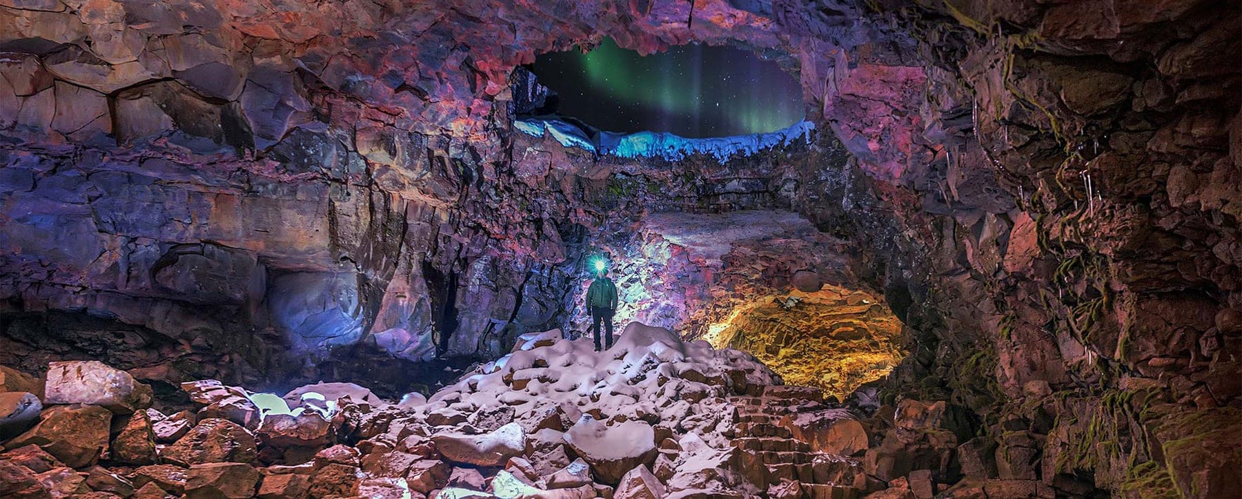 Inside an 8,000-year-old Icelandic lava tunnel